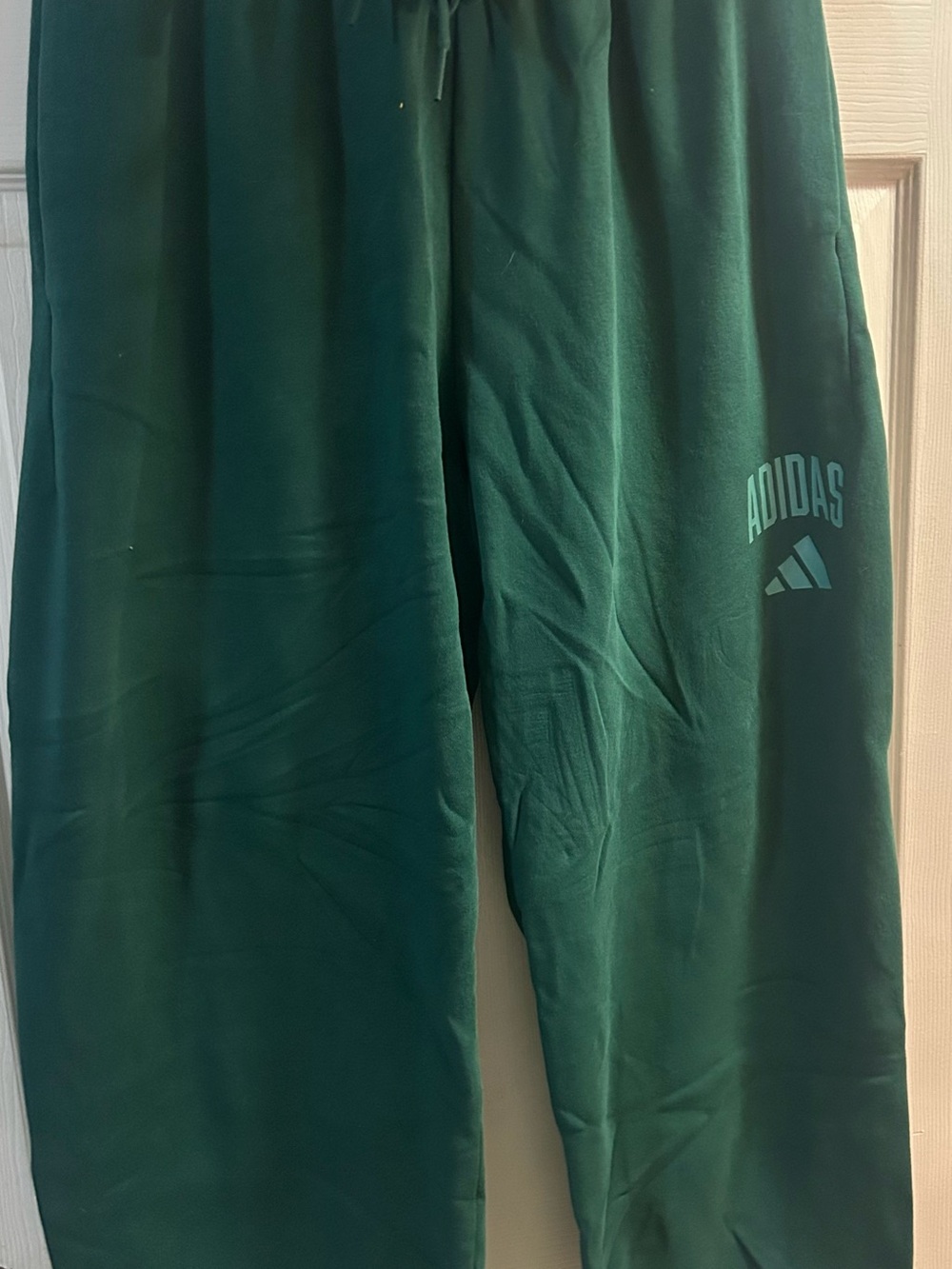 adidas Forest Green Sweatpants with Mint Logo